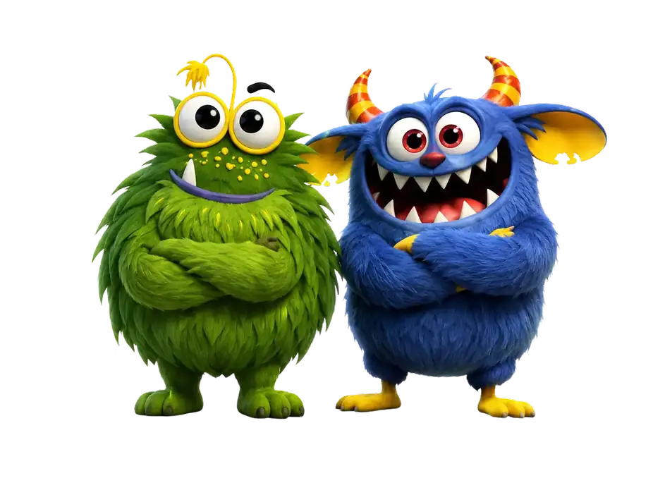 Partnerschaft – die Monsterschmiede-Maskottchen Seite an Seite
