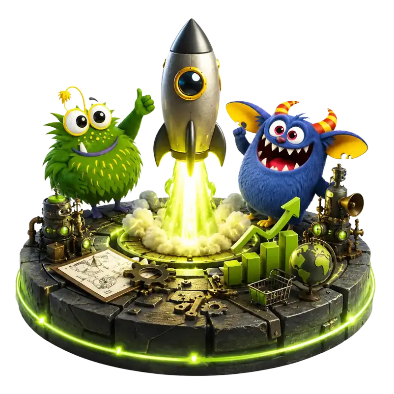 Aufbau und Launch – startende Rakete im Monsterschmiede-Diorama