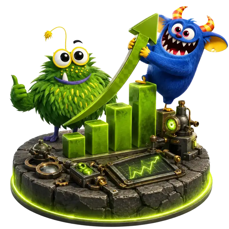 Wachstum und Skalierung – Monster mit steigendem Erfolgs-Chart